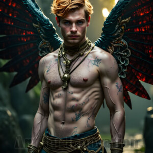 In this gallery, AI-generated dark angels handsome fallen angels with massive black and silver wings in gothic atmospheric settings. UHD digital art collection.