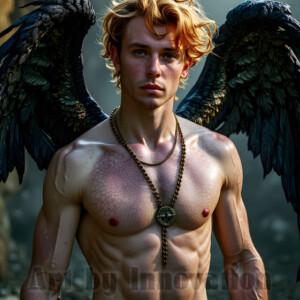 In this gallery, AI-generated dark angels handsome fallen angels with massive black and silver wings in gothic atmospheric settings. UHD digital art collection.