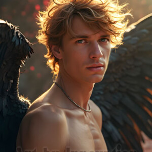In this gallery, AI-generated dark angels handsome fallen angels with massive black and silver wings in gothic atmospheric settings. UHD digital art collection.