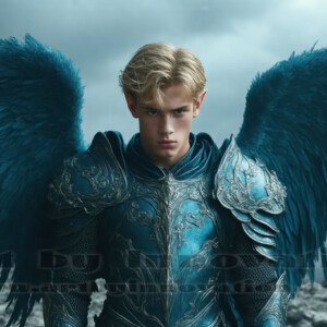 In this gallery, AI-generated dark angels — handsome fallen angels with massive black and silver wings in gothic atmospheric settings. UHD digital art collection.
