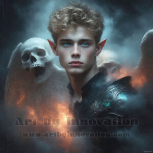 In this gallery, AI-generated dark angels — handsome fallen angels with massive black and silver wings in gothic atmospheric settings. UHD digital art collection.