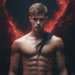 In this gallery, AI-generated dark angels — handsome fallen angels with massive black and silver wings in gothic atmospheric settings. UHD digital art collection.