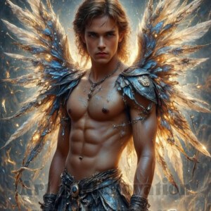 In this gallery, AI-generated dark angels — handsome fallen angels with massive black and silver wings in gothic atmospheric settings. UHD digital art collection.