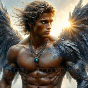 In this gallery, AI-generated dark angels — handsome fallen angels with massive black and silver wings in gothic atmospheric settings. UHD digital art collection.