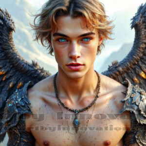 In this gallery, AI-generated dark angels — handsome fallen angels with massive black and silver wings in gothic atmospheric settings. UHD digital art collection.