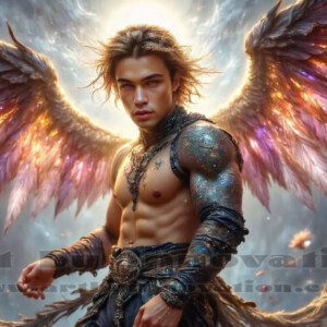 In this gallery, AI-generated dark angels — handsome fallen angels with massive black and silver wings in gothic atmospheric settings. UHD digital art collection.