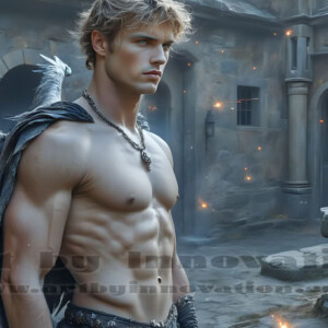 In this gallery, AI-generated dark angels — handsome fallen angels with massive black and silver wings in gothic atmospheric settings. UHD digital art collection.