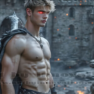 In this gallery, AI-generated dark angels — handsome fallen angels with massive black and silver wings in gothic atmospheric settings. UHD digital art collection.