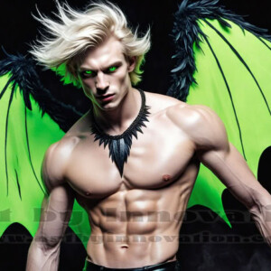 In this gallery, AI-generated dark angels — handsome fallen angels with massive black and silver wings in gothic atmospheric settings. UHD digital art collection.