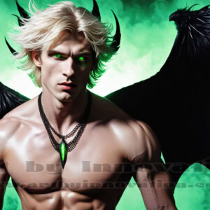 In this gallery, AI-generated dark angels — handsome fallen angels with massive black and silver wings in gothic atmospheric settings. UHD digital art collection.