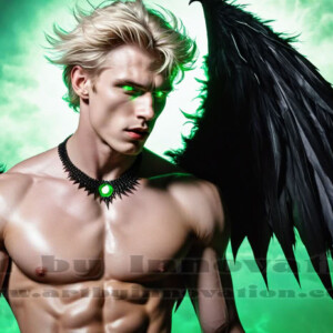 In this gallery, AI-generated dark angels — handsome fallen angels with massive black and silver wings in gothic atmospheric settings. UHD digital art collection.