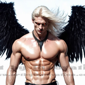 In this gallery, AI-generated dark angels — handsome fallen angels with massive black and silver wings in gothic atmospheric settings. UHD digital art collection.