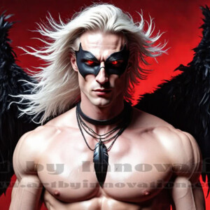In this gallery, AI-generated dark angels — handsome fallen angels with massive black and silver wings in gothic atmospheric settings. UHD digital art collection.