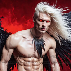 In this gallery, AI-generated dark angels — handsome fallen angels with massive black and silver wings in gothic atmospheric settings. UHD digital art collection.