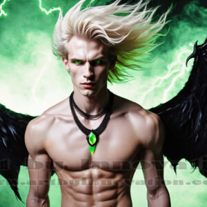 In this gallery, AI-generated dark angels — handsome fallen angels with massive black and silver wings in gothic atmospheric settings. UHD digital art collection.
