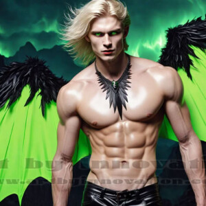 In this gallery, AI-generated dark angels — handsome fallen angels with massive black and silver wings in gothic atmospheric settings. UHD digital art collection.