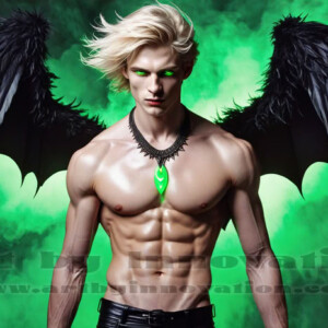In this gallery, AI-generated dark angels — handsome fallen angels with massive black and silver wings in gothic atmospheric settings. UHD digital art collection.