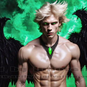 In this gallery, AI-generated dark angels — handsome fallen angels with massive black and silver wings in gothic atmospheric settings. UHD digital art collection.