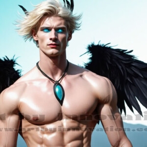 In this gallery, AI-generated dark angels — handsome fallen angels with massive black and silver wings in gothic atmospheric settings. UHD digital art collection.