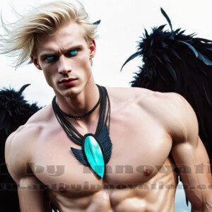 In this gallery, AI-generated dark angels — handsome fallen angels with massive black and silver wings in gothic atmospheric settings. UHD digital art collection.
