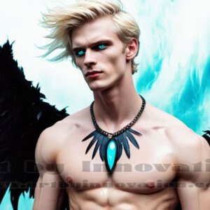 In this gallery, AI-generated dark angels — handsome fallen angels with massive black and silver wings in gothic atmospheric settings. UHD digital art collection.