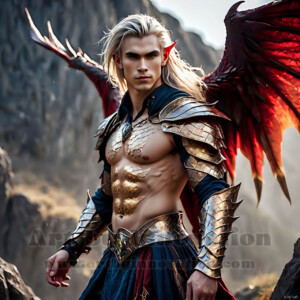 In this gallery, AI-generated dark angels — handsome fallen angels with massive black and silver wings in gothic atmospheric settings. UHD digital art collection.