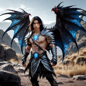 In this gallery, AI-generated dark angels — handsome fallen angels with massive black and silver wings in gothic atmospheric settings. UHD digital art collection.