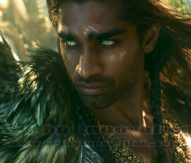 Stunning AI-generated male angel art handsome heavenly warriors with enormous shimmering wings descending from the celestial realm. Heaven's Warriors Collection by Jeff Dupler.