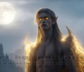 Stunning AI-generated male angel art — handsome heavenly warriors with enormous shimmering wings descending from the celestial realm. Heaven's Warriors Collection by Jeff Dupler.