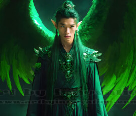 Stunning AI-generated male angel art — handsome heavenly warriors with enormous shimmering wings descending from the celestial realm. Heaven's Warriors Collection by Jeff Dupler.