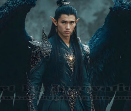 Stunning AI-generated male angel art — handsome heavenly warriors with enormous shimmering wings descending from the celestial realm. Heaven's Warriors Collection by Jeff Dupler.