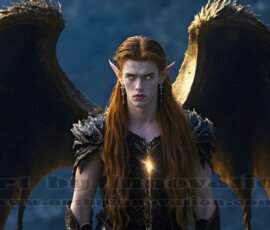 Stunning AI-generated male angel art — handsome heavenly warriors with enormous shimmering wings descending from the celestial realm. Heaven's Warriors Collection by Jeff Dupler.