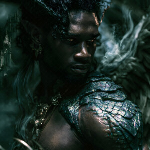 AI-generated hot sexy male demon art handsome succubus demons with dark wings emerging from the ruins of hell. Dark & Legendary Collection. 240+ images by Jeff Dupler.