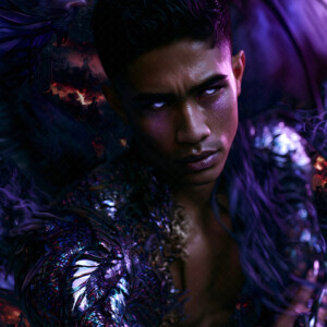AI-generated hot sexy male demon art handsome succubus demons with dark wings emerging from the ruins of hell. Dark & Legendary Collection. 240+ images by Jeff Dupler.