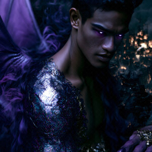 AI-generated hot sexy male demon art handsome succubus demons with dark wings emerging from the ruins of hell. Dark & Legendary Collection. 240+ images by Jeff Dupler.
