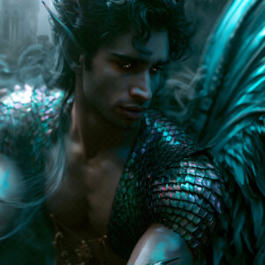 AI-generated hot sexy male demon art handsome succubus demons with dark wings emerging from the ruins of hell. Dark & Legendary Collection. 240+ images by Jeff Dupler.