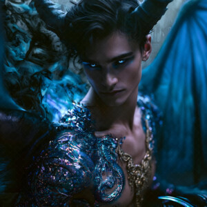 AI-generated hot sexy male demon art handsome succubus demons with dark wings emerging from the ruins of hell. Dark & Legendary Collection. 240+ images by Jeff Dupler.