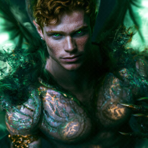 AI-generated hot sexy male demon art handsome succubus demons with dark wings emerging from the ruins of hell. Dark & Legendary Collection. 240+ images by Jeff Dupler.