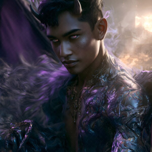 AI-generated hot sexy male demon art handsome succubus demons with dark wings emerging from the ruins of hell. Dark & Legendary Collection. 240+ images by Jeff Dupler.