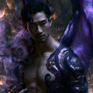 AI-generated hot sexy male demon art handsome succubus demons with dark wings emerging from the ruins of hell. Dark & Legendary Collection. 240+ images by Jeff Dupler.