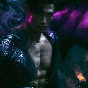 AI-generated hot sexy male demon art handsome succubus demons with dark wings emerging from the ruins of hell. Dark & Legendary Collection. 240+ images by Jeff Dupler.