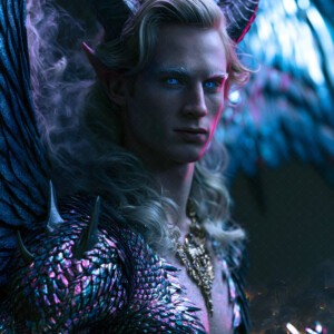 AI-generated hot sexy male demon art handsome succubus demons with dark wings emerging from the ruins of hell. Dark & Legendary Collection. 240+ images by Jeff Dupler.