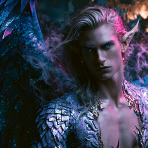 AI-generated hot sexy male demon art handsome succubus demons with dark wings emerging from the ruins of hell. Dark & Legendary Collection. 240+ images by Jeff Dupler.