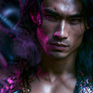 AI-generated hot sexy male demon art handsome succubus demons with dark wings emerging from the ruins of hell. Dark & Legendary Collection. 240+ images by Jeff Dupler.