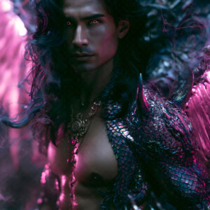 AI-generated hot sexy male demon art handsome succubus demons with dark wings emerging from the ruins of hell. Dark & Legendary Collection. 240+ images by Jeff Dupler.