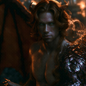 AI-generated hot sexy male demon art handsome succubus demons with dark wings emerging from the ruins of hell. Dark & Legendary Collection. 240+ images by Jeff Dupler.