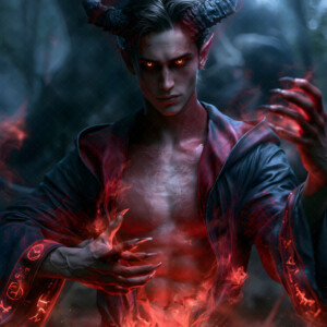 AI-generated hot sexy male demon art handsome succubus demons with dark wings emerging from the ruins of hell. Dark & Legendary Collection. 240+ images by Jeff Dupler.