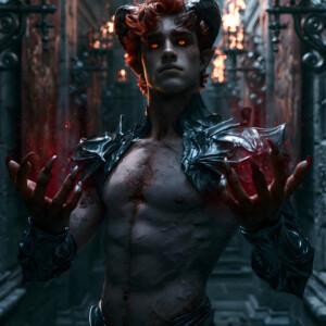 AI-generated hot sexy male demon art handsome succubus demons with dark wings emerging from the ruins of hell. Dark & Legendary Collection. 240+ images by Jeff Dupler.