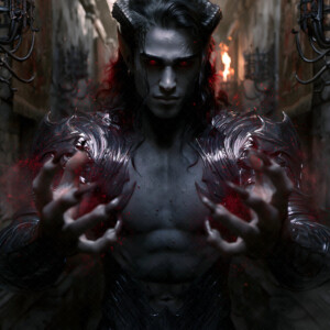 AI-generated hot sexy male demon art handsome succubus demons with dark wings emerging from the ruins of hell. Dark & Legendary Collection. 240+ images by Jeff Dupler.