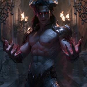 AI-generated hot sexy male demon art handsome succubus demons with dark wings emerging from the ruins of hell. Dark & Legendary Collection. 240+ images by Jeff Dupler.